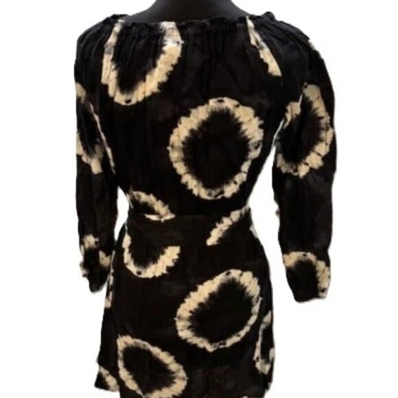 MICHAEL KORS Navy/White On/Off Shoulder Cotton Tie Dye Dress w/Belt  NWT $140 - Picture 6 of 12